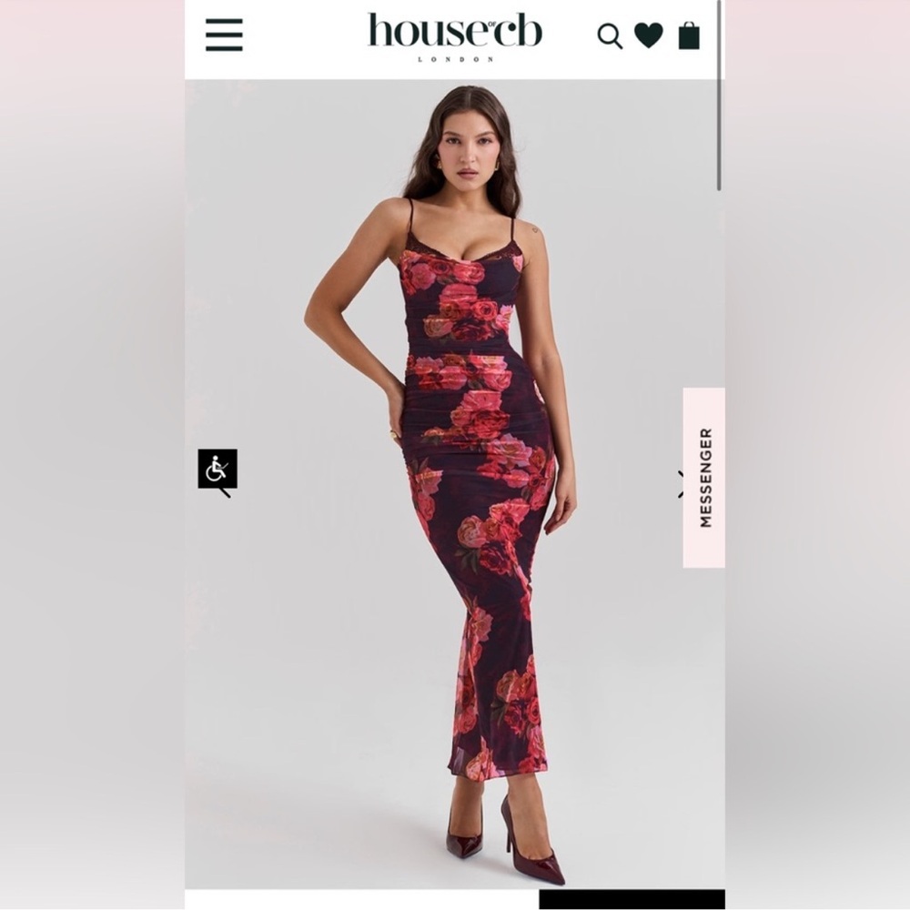 House of CB Black and Red Floral Maxi Dress - Picture 2 of 3